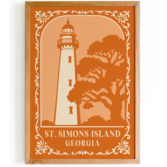St. Simons Island Georgia Travel Poster