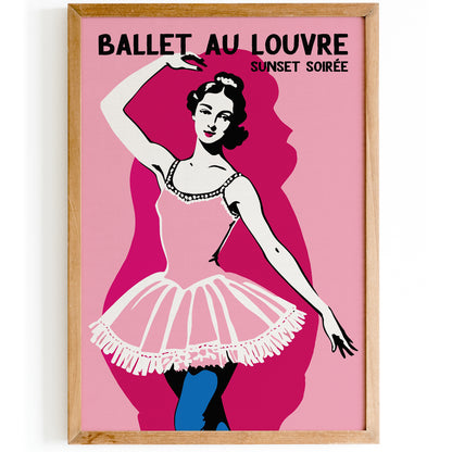 Ballet Au Louvre Pink Poster
