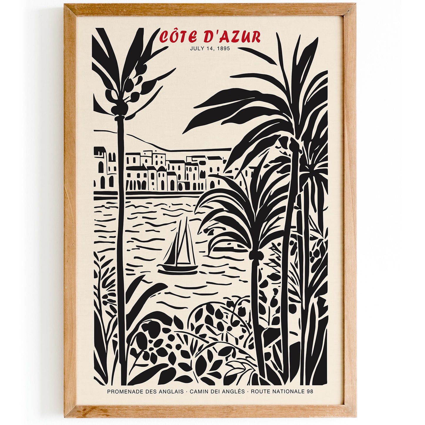 Cote d Azur Vintage Travel Poster