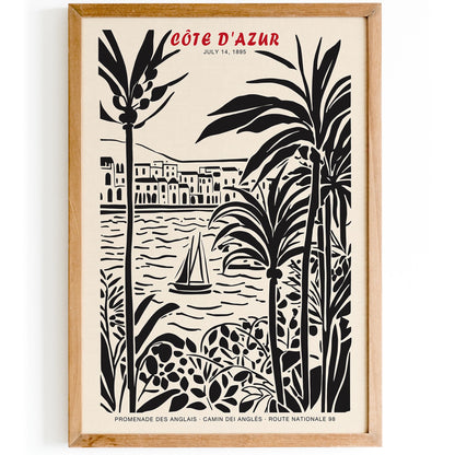 Cote d Azur Vintage Travel Poster