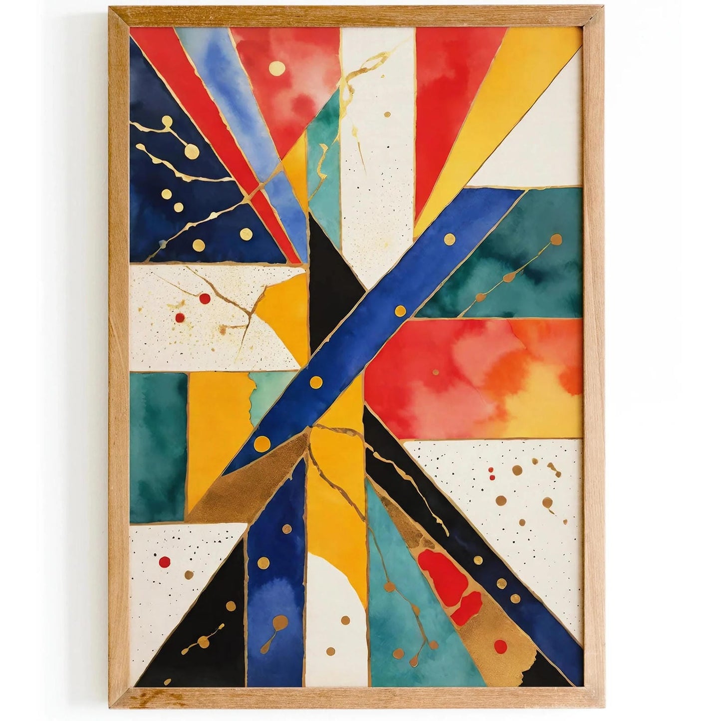 Abstract Geometric Gold Accent Art Print