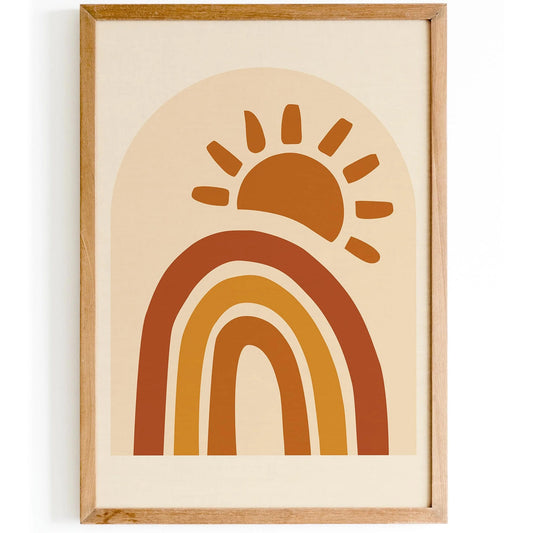 Boho Chic Rainbow & Sun Poster