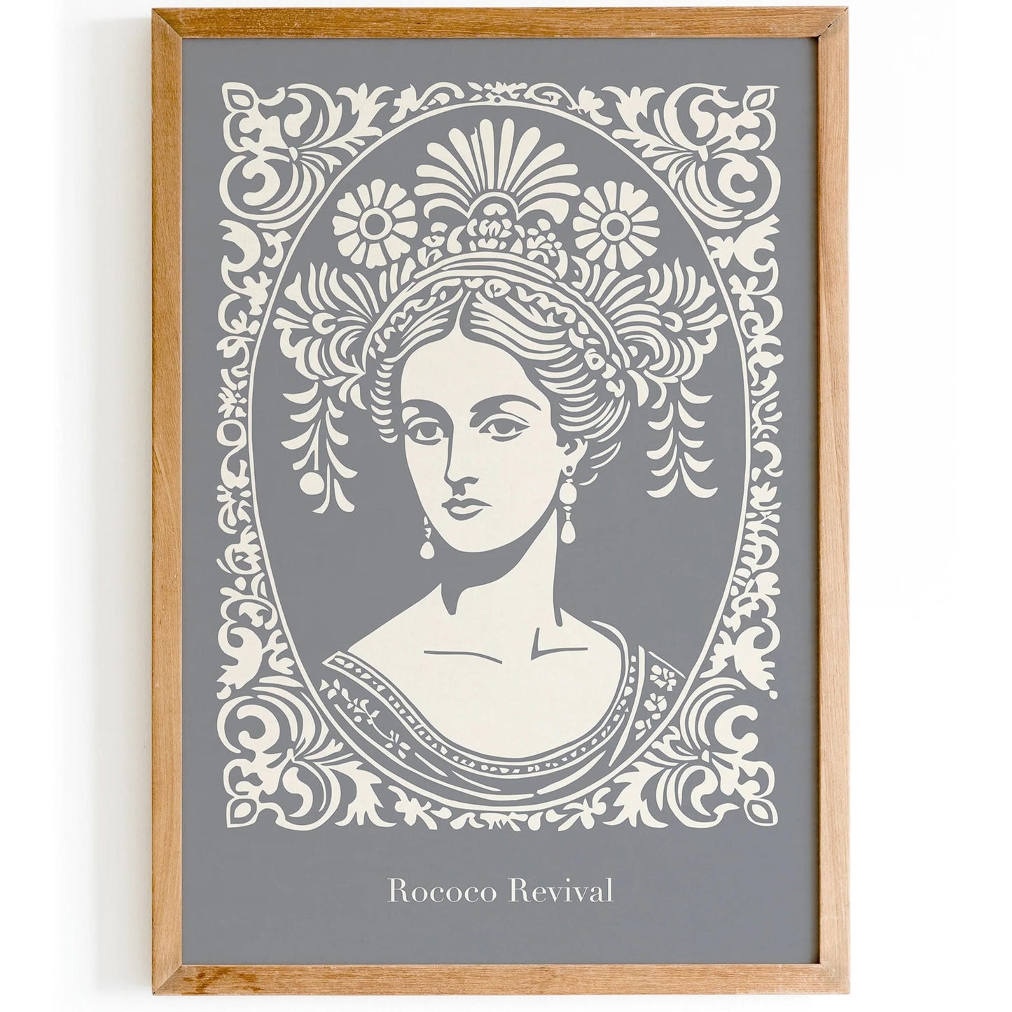 Rococo Revival Gray Woman Portrait Poster