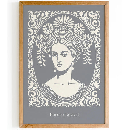 Rococo Revival Gray Woman Portrait Poster