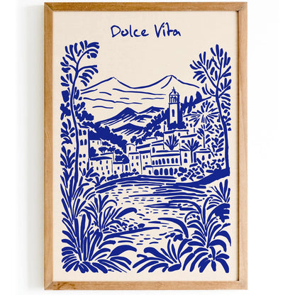 Blue Dolce Vita Landscape Poster 2025