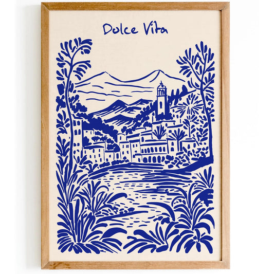 Blue Dolce Vita Landscape Poster 2025