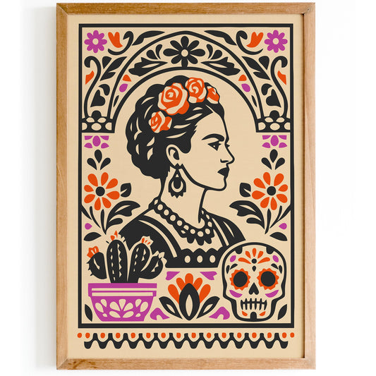Frida Kahlo Inspired Wall Art Print – Mexican Art Poster