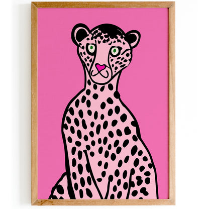 Quirky Pink Panther Wall Art Print