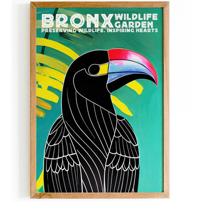 Bronx Wildlife Garden Retro Zoo Poster