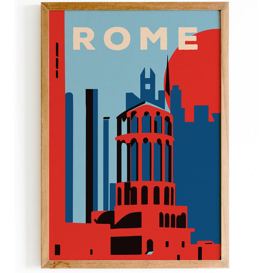 Rome Blue Travel Art Print