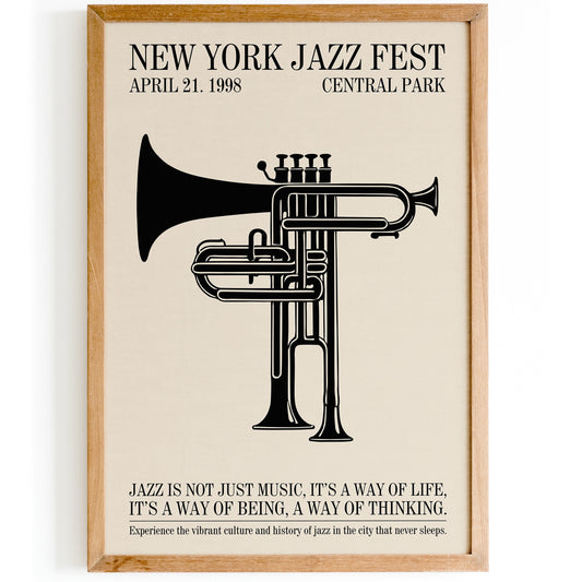 Central Park Jazz Festival Retro Poster