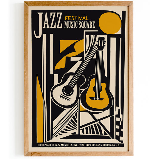 Jazz Festival in Louisiana Retro Poster