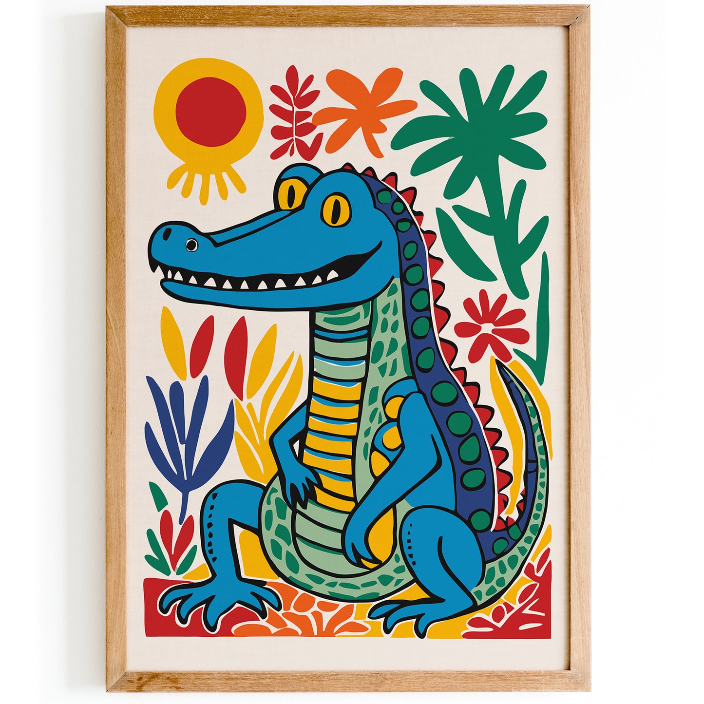 Funny Crocodile Kids Room Wall Art