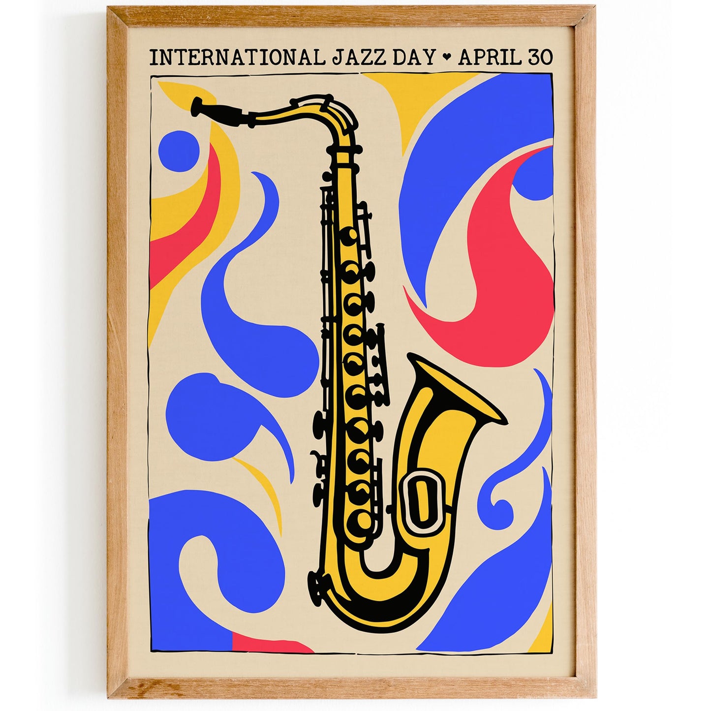 International Jazz Day Sax Poster Print