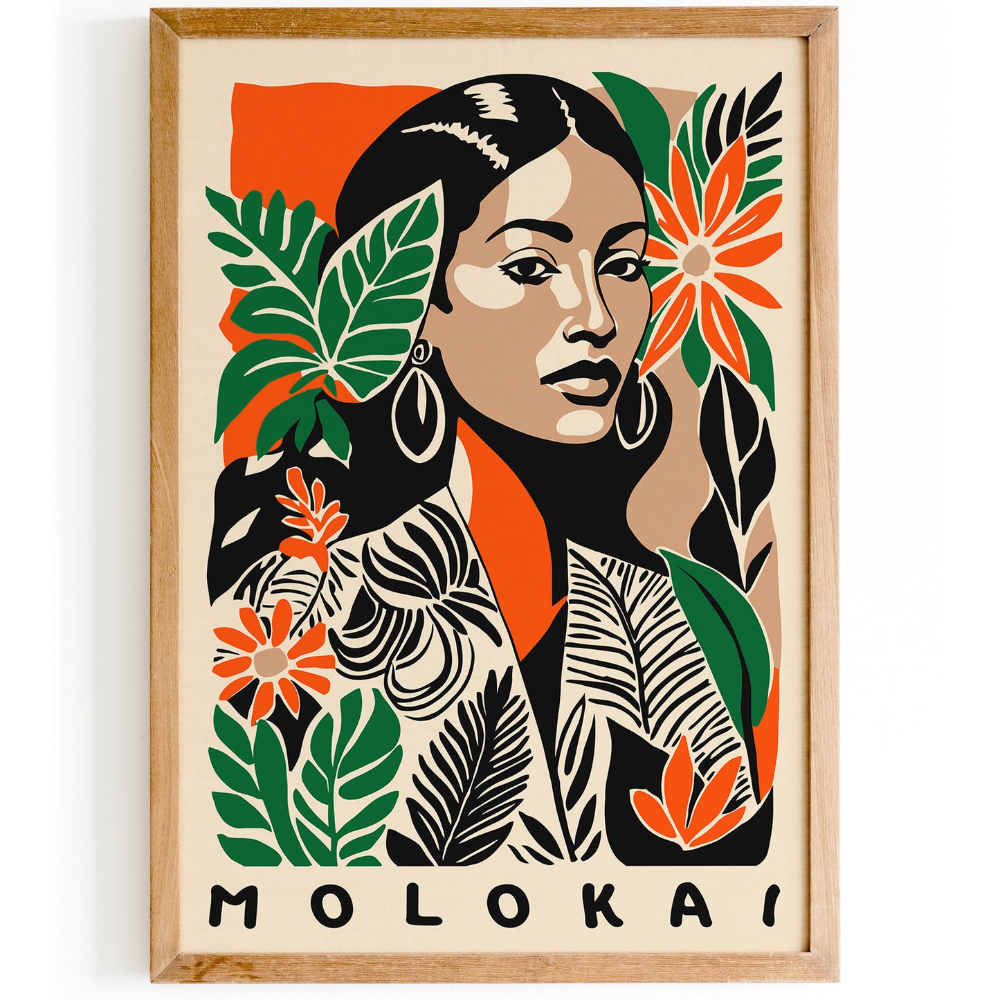 Molokai Hawaii Flower Woman Poster