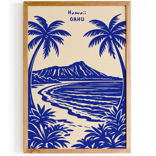 Hawaii Oahu Travel Poster