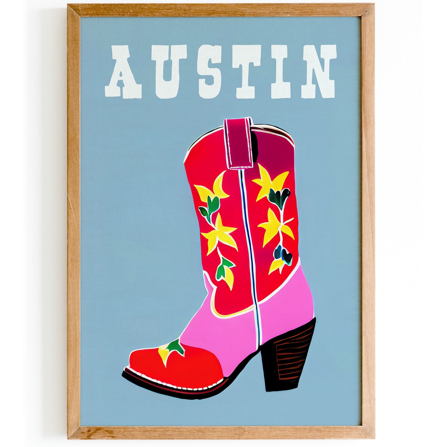 Austin Texas Poster - Cowgirl Boot