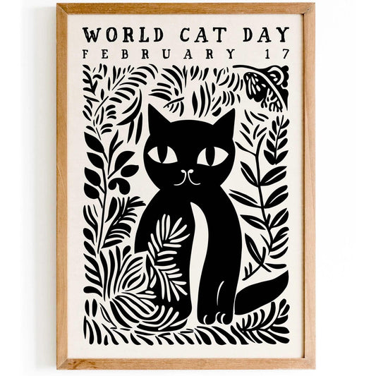 World Cat Day Art Poster
