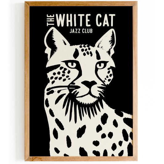 The White Cat Jazz Music Art Print