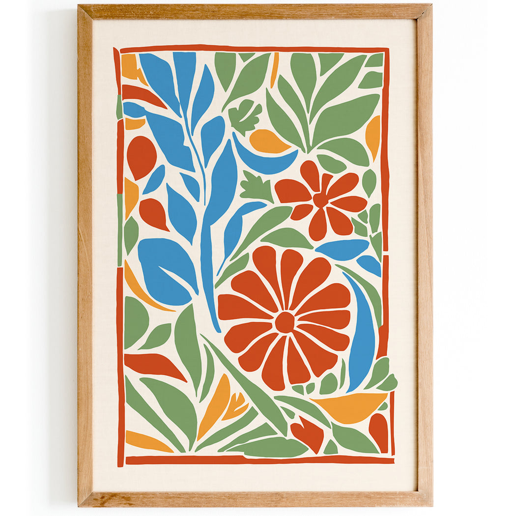 Retro Cut Outs Flowers Poster