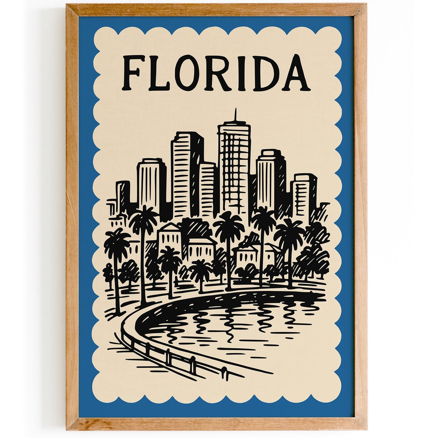 Florida Cityscape Poster - Blue Travel Wall Art 2026