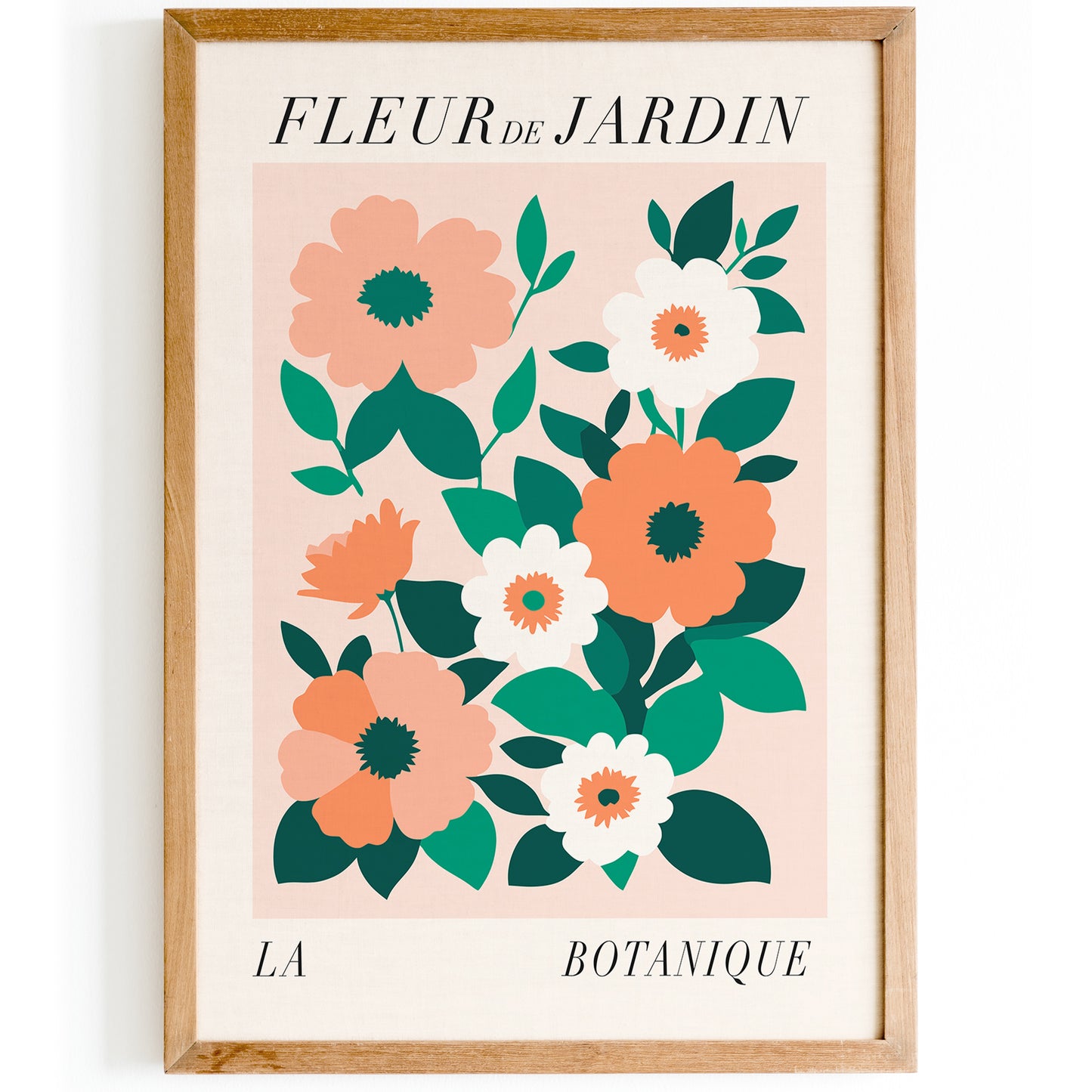 Fleur de Jardin Floral Peach Art Print