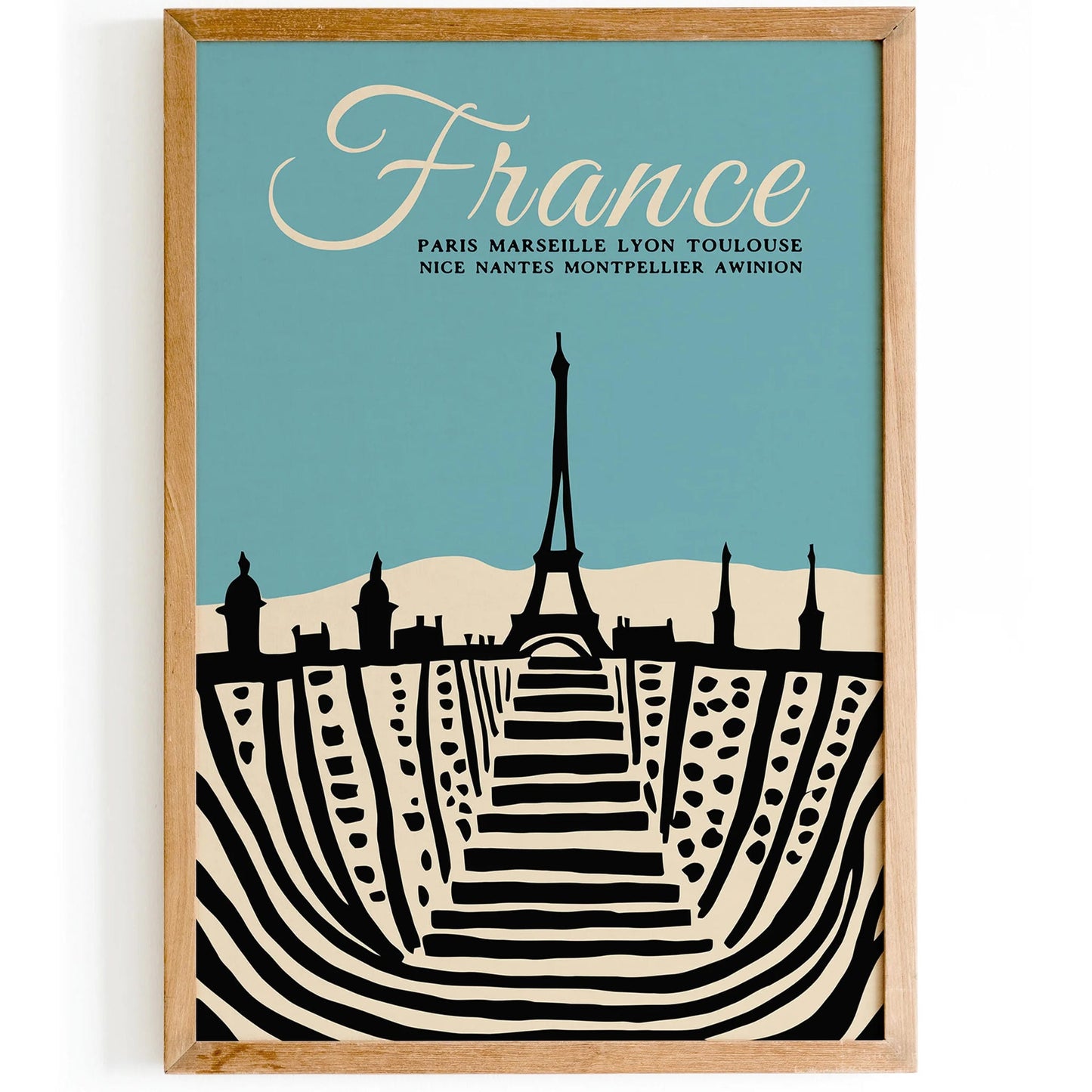 France Travel Poster - Gift for Francophiles & Travelers