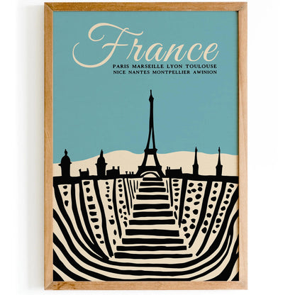 France Travel Poster - Gift for Francophiles & Travelers