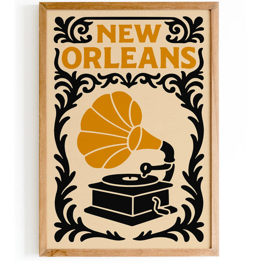 New Orleans Music Poster, Jazz Lovers Wall Art Print