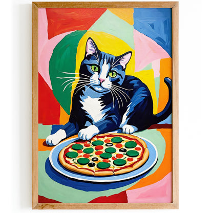 Funny Cat Pizza Lover Poster