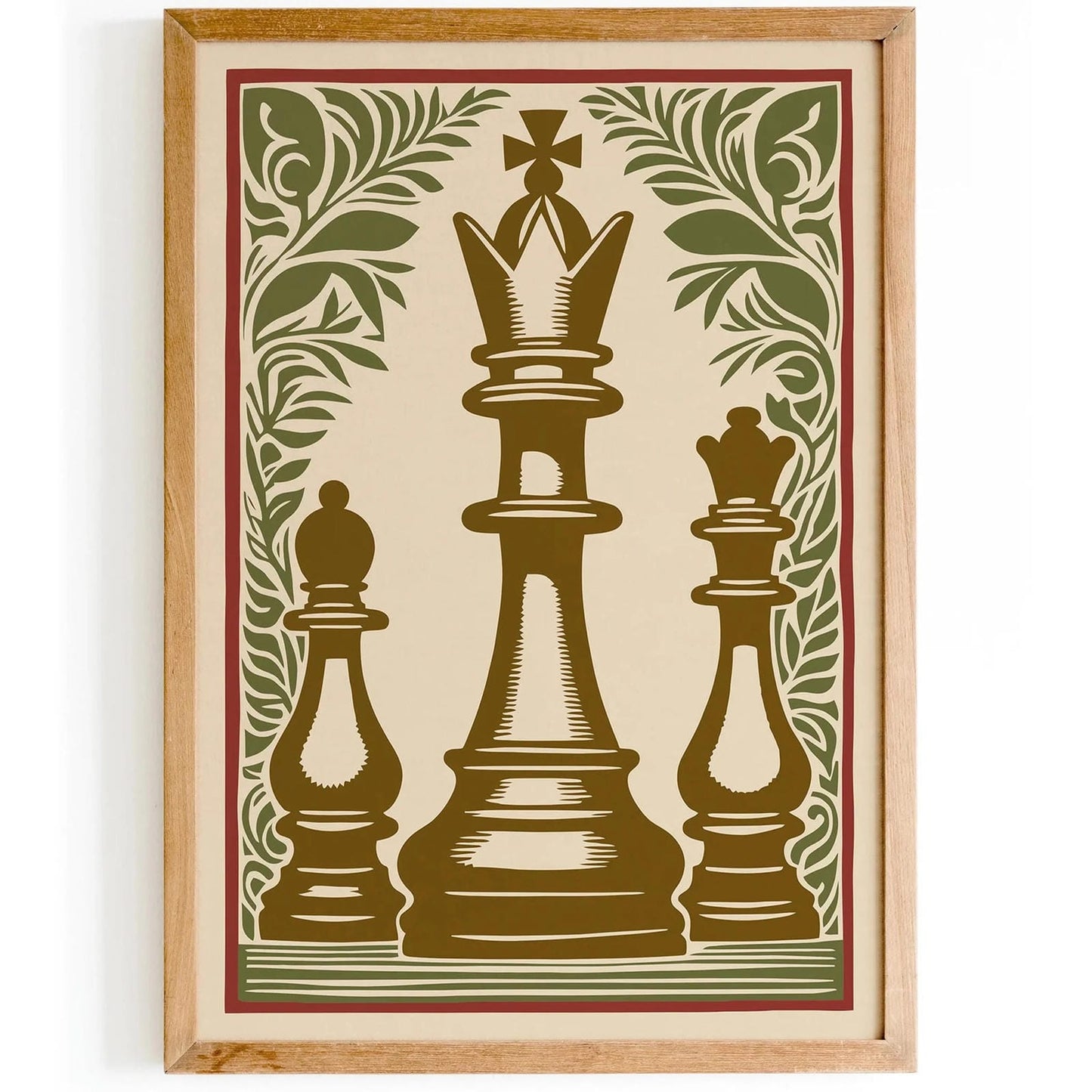 Chess Pieces Classic Art Print - Antique Game Room Decor