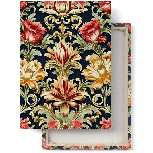 Baroque Blooms: Floral Canvas Print