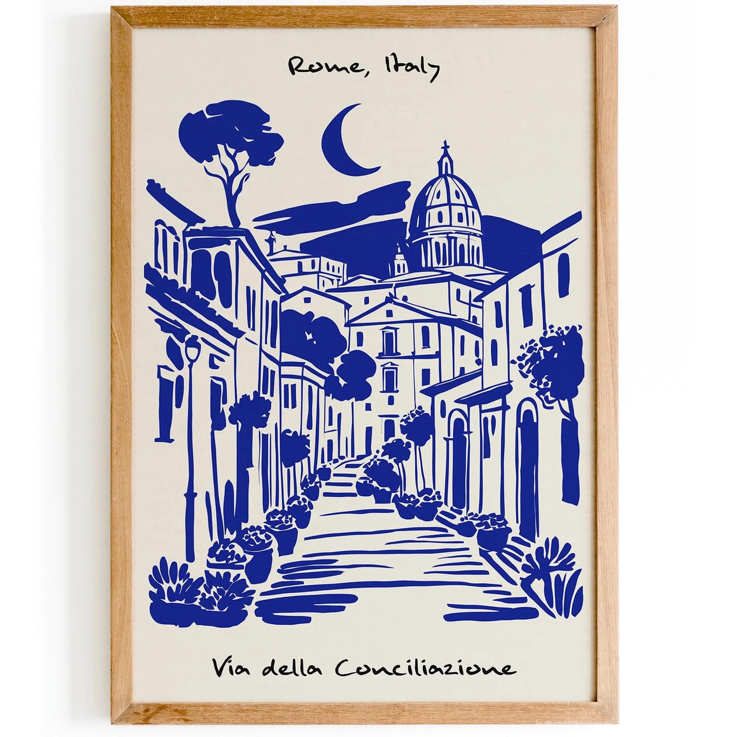 Rome Italy Blue Cityscape Poster