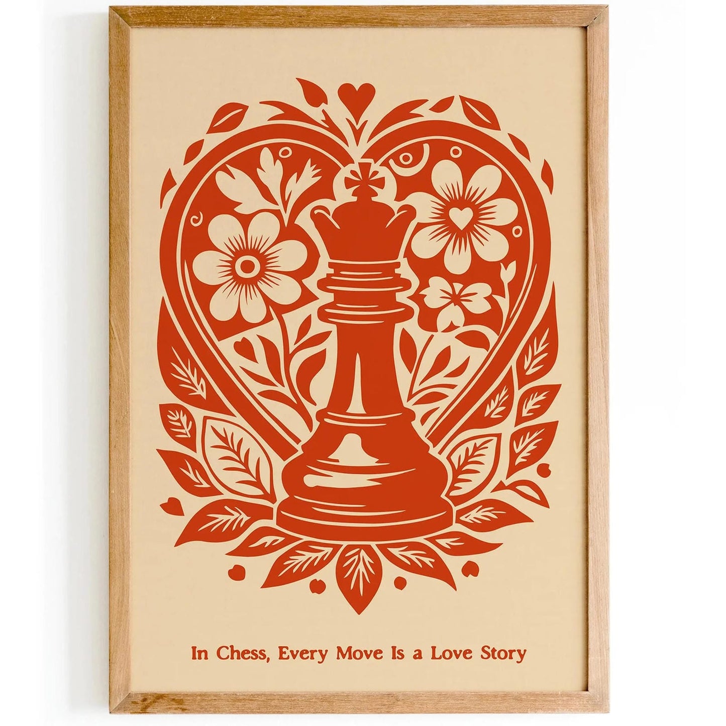 In Chess, Every Move Is a Love Story Red Poster