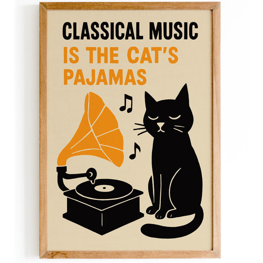 Cat Classical Music Wall Art