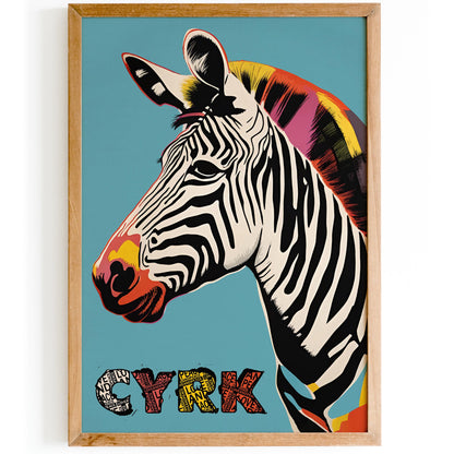 Polish Circus Zebra Pop Art Poster Print