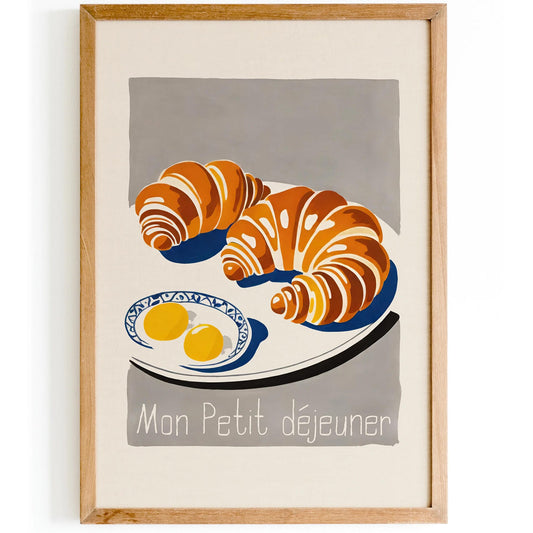 French Breakfast Croissant Poster