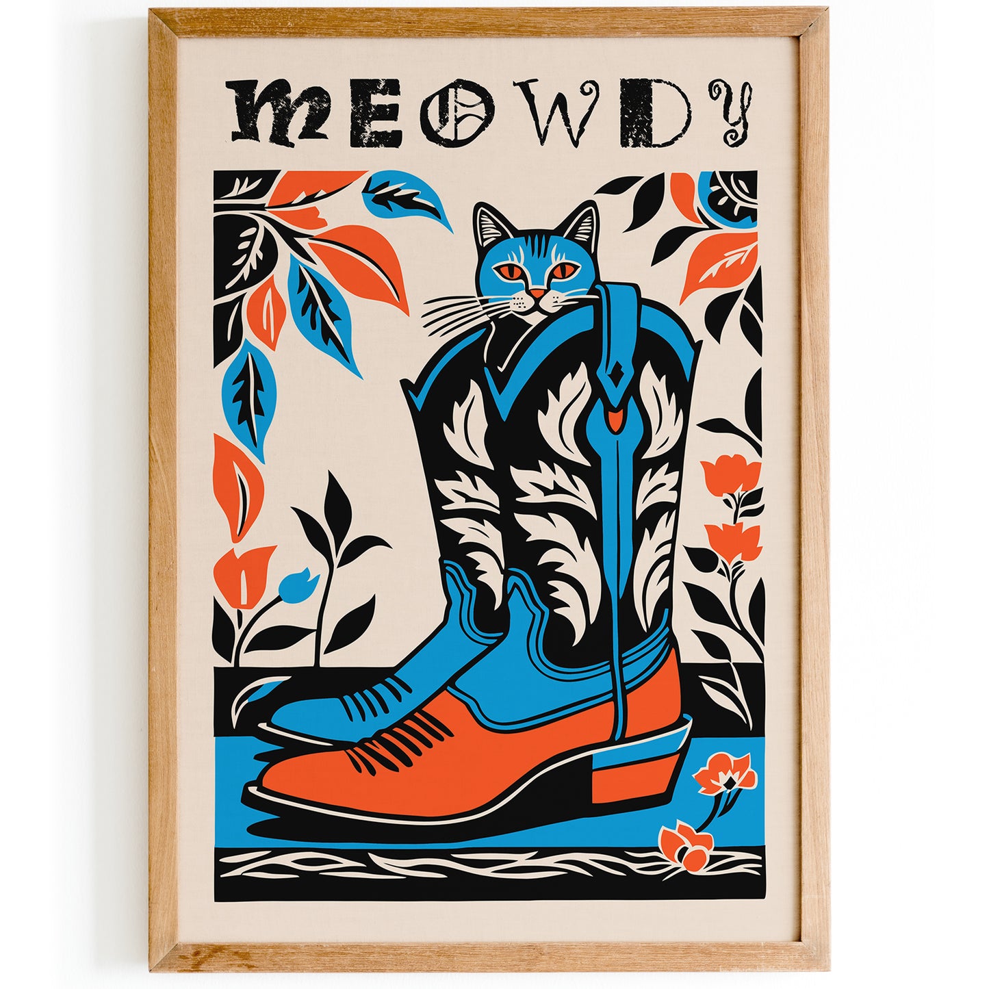 Meowdy Country Music Cat Poster