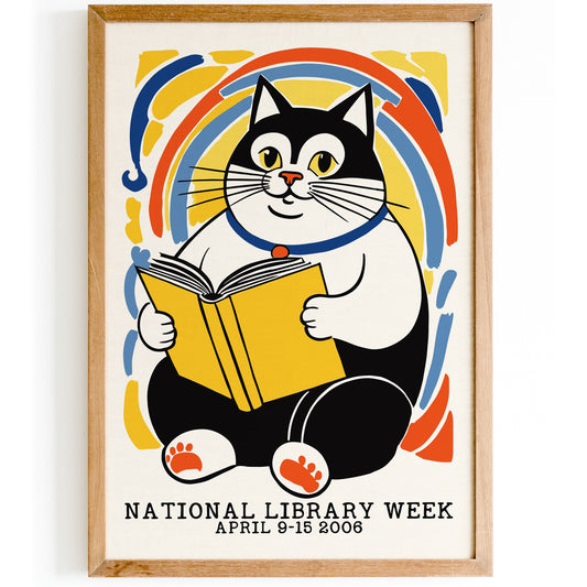 National Library Week 2006 Cat Reading Poster