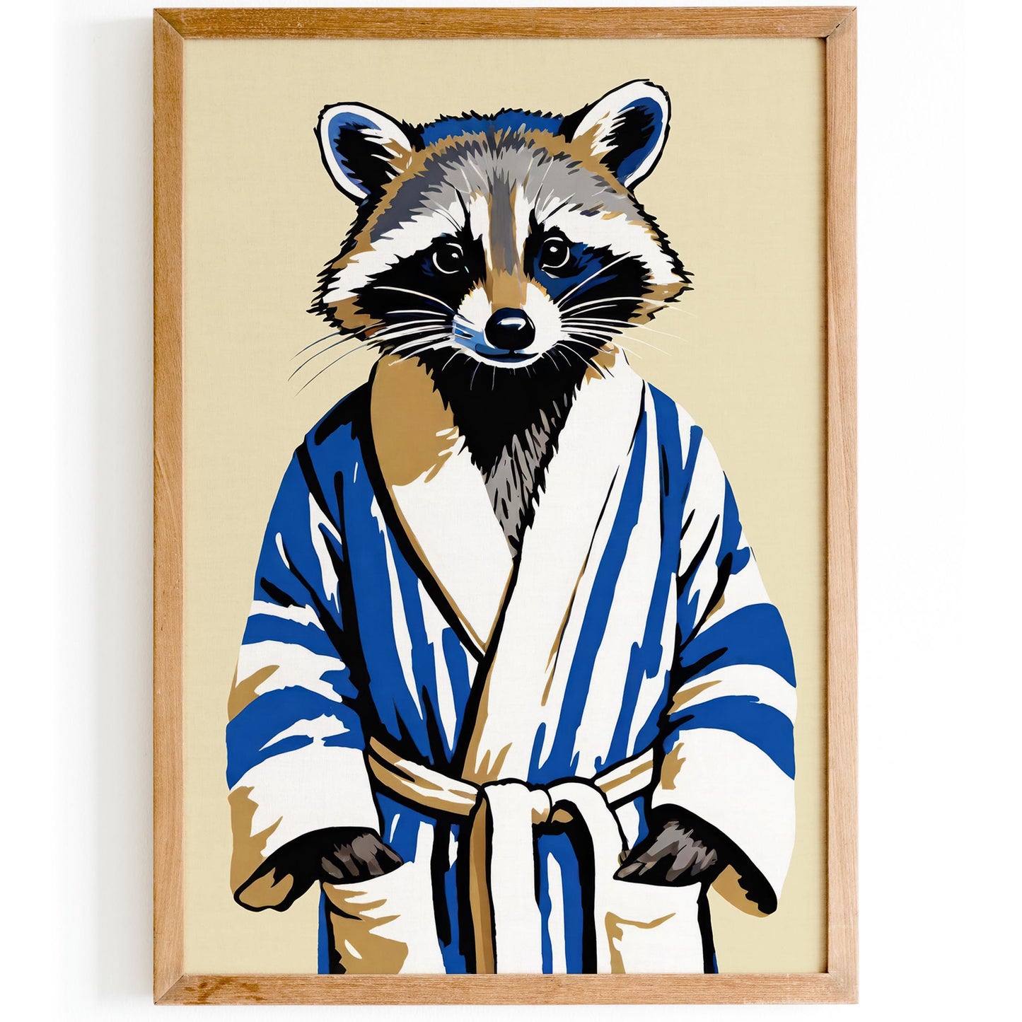 Raccoon Japanese Robe Wall Print
