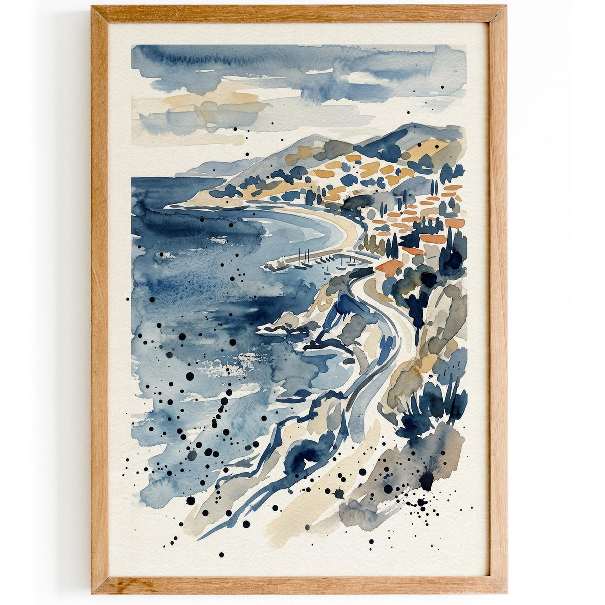 French Riviera Abstract Watercolor Art Print