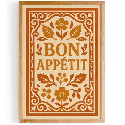 Bon Appetit Quote Wall Art - Kitchen Rococo Wall Decor