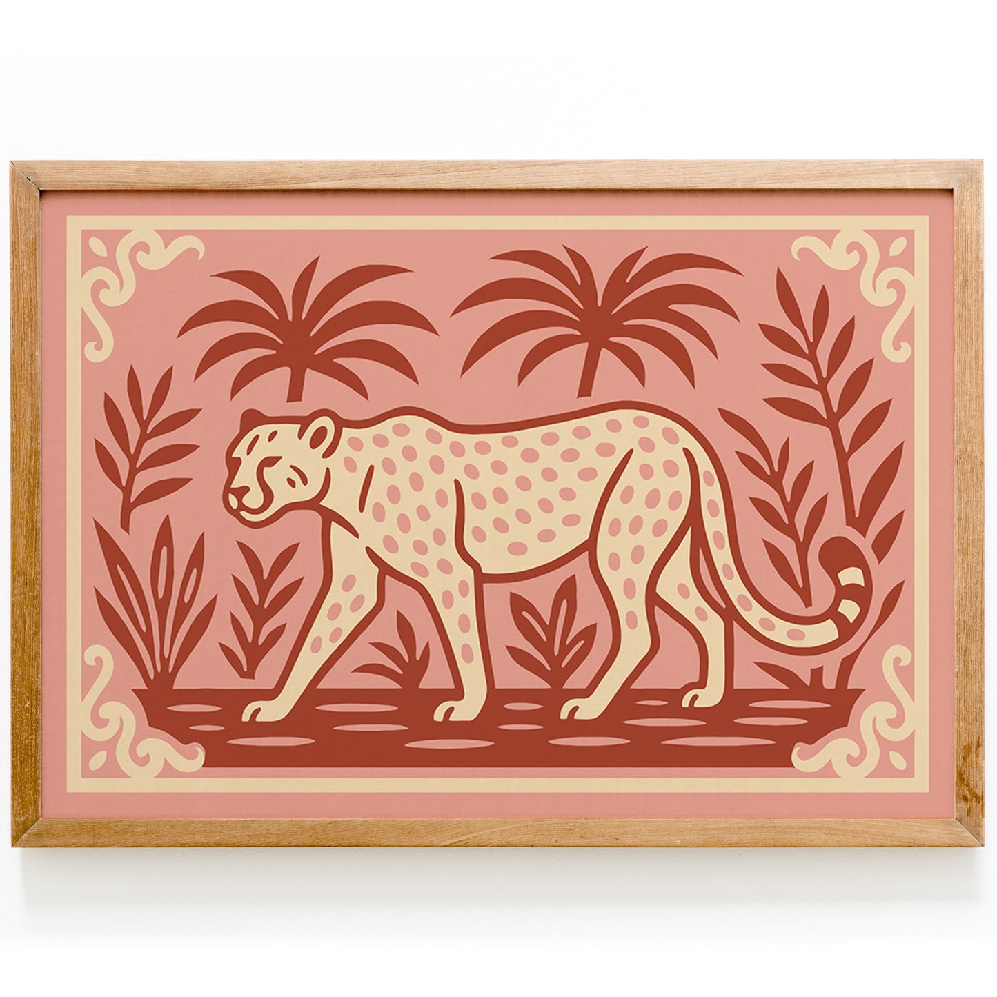 Walking Cheetah Horizontal Print - Tropical Animal Poster