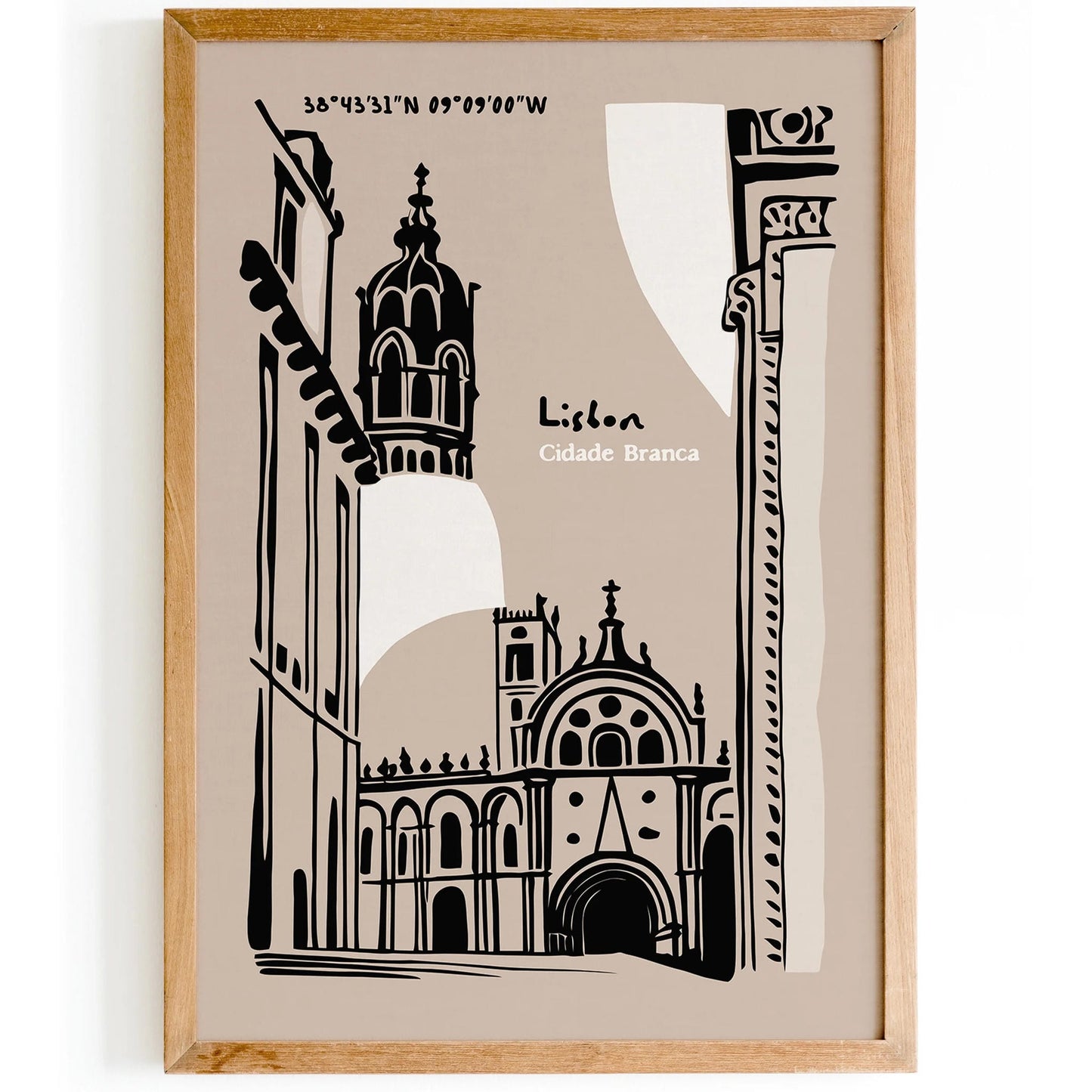 Lisbon Cidade Bianca White City Art Print