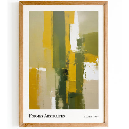 Formes Abstraites: Lime Green Abstract Painting Print