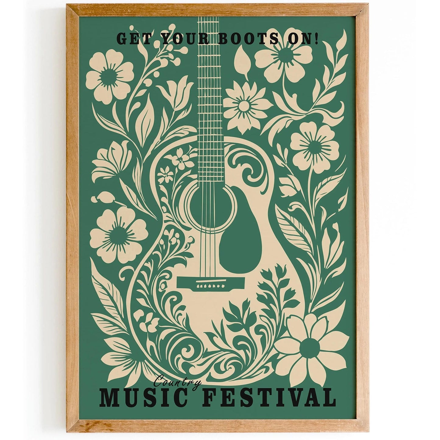 Green Country Music Retro Poster
