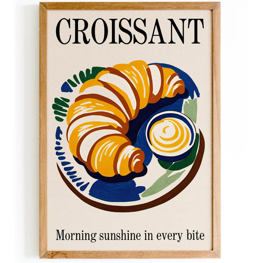 Breakfast Delight Croissant Poster