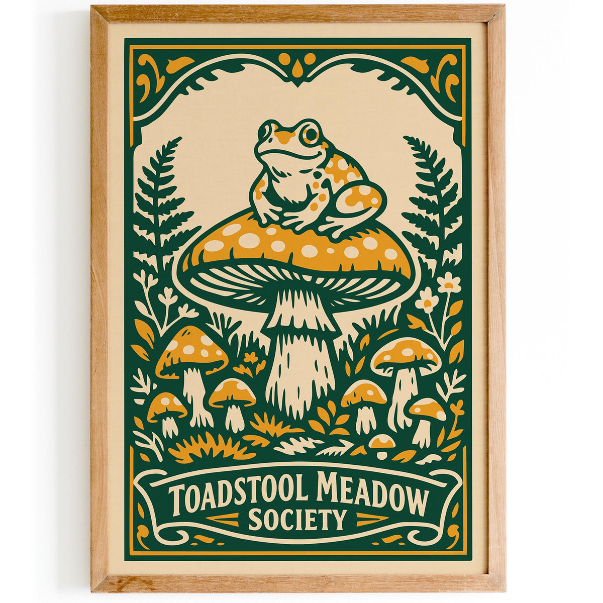 Toadstool Meadow Society Art Poster