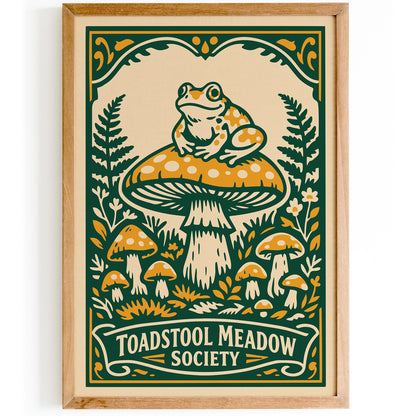 Toadstool Meadow Society Art Poster