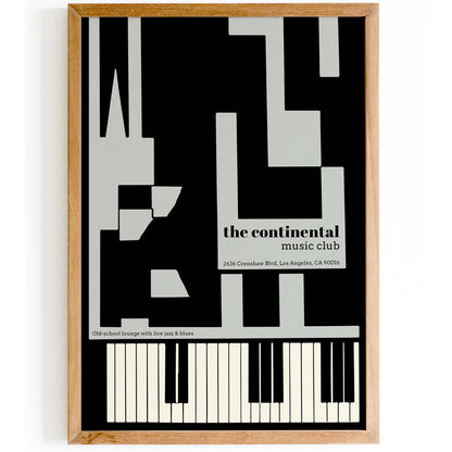 The Continental Music Club - LA Retro Poster